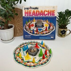 Vintage 1980s Ideal Pop-o-matic Headache Game with Multicolor Cones